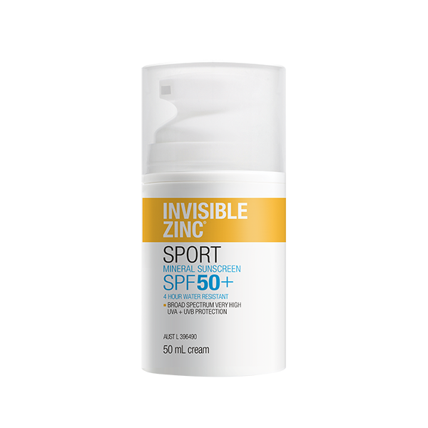 INVISIBLE ZINC SPORT Mineral Sunscreen SPF 50+ 50mL INVISIBLE ZINC SPORT Mineral Sunscreen SPF 50+ 50mL