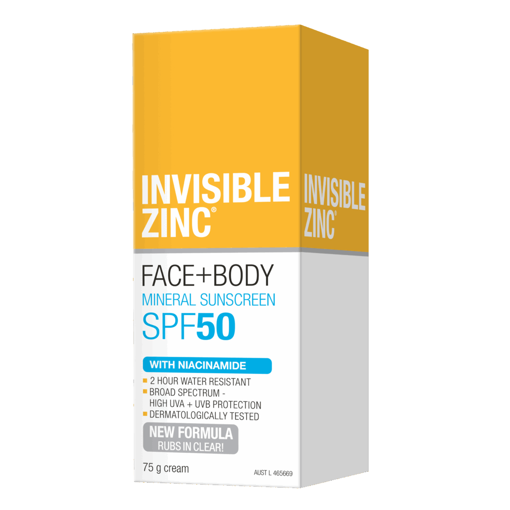INVISIBLE ZINC FACE + BODY Mineral Sunscreen SPF 50 75g