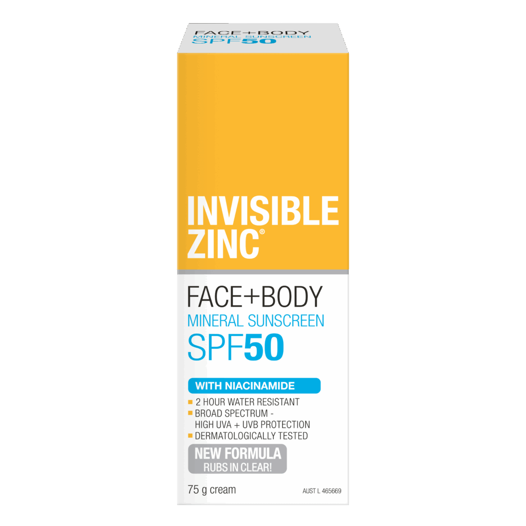 INVISIBLE ZINC FACE + BODY Mineral Sunscreen SPF 50 75g