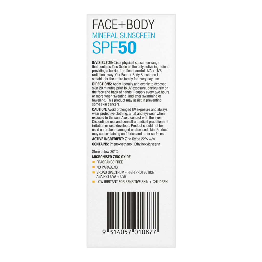 FACE + BODY Mineral Sunscreen SPF 50 75g